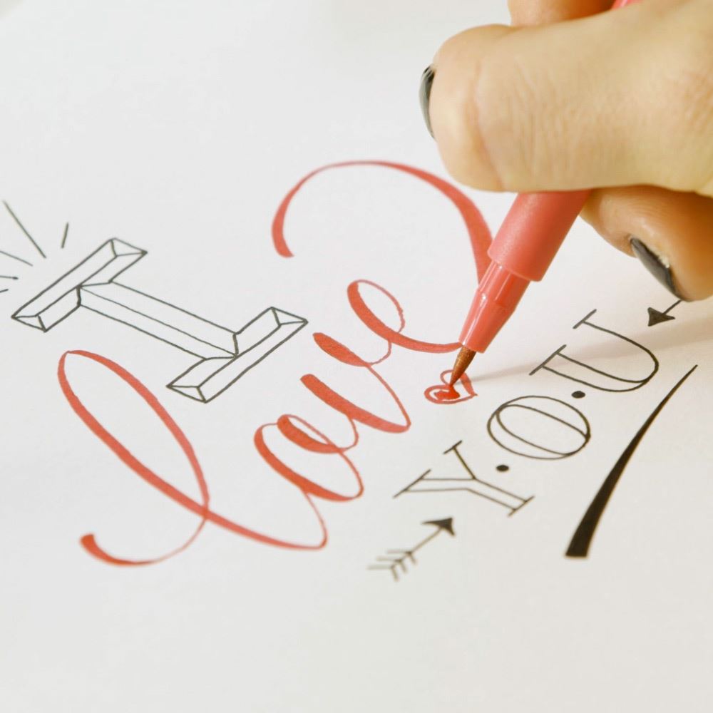 Hand Lettering in Black and Red