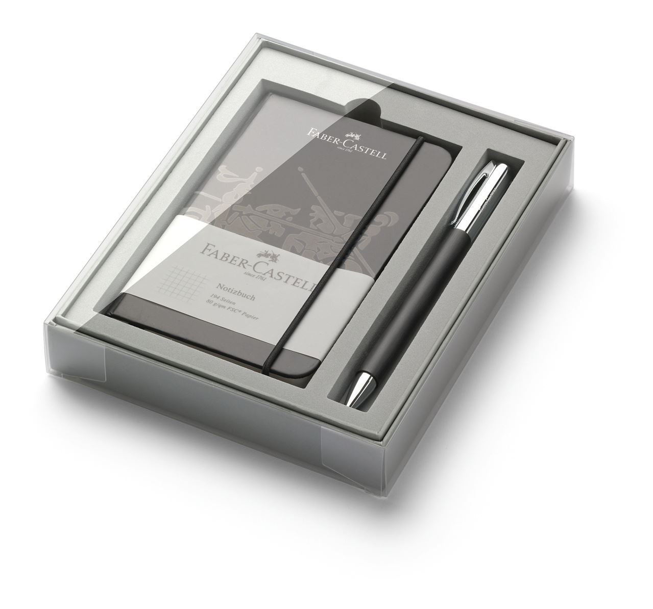 Faber-Castell - Ambition precious resin ballpoint pen set, 2 pieces, black