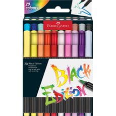 Faber-Castell - Brush pen Black Edition, cardboard box of 20