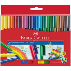 Faber-Castell - Connector felt tip pen, cardboard wallet of 20