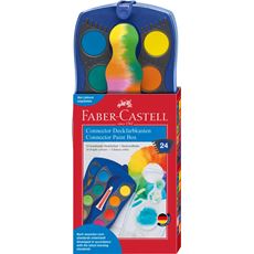 Faber-Castell - Connector paint box, blue, 24 colours and 1 chinese white