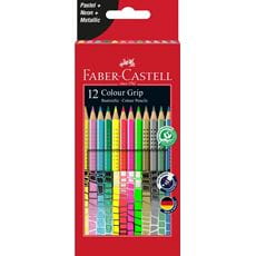 Faber-Castell - Colour Grip colour pencil, wallet of 12 with special colours
