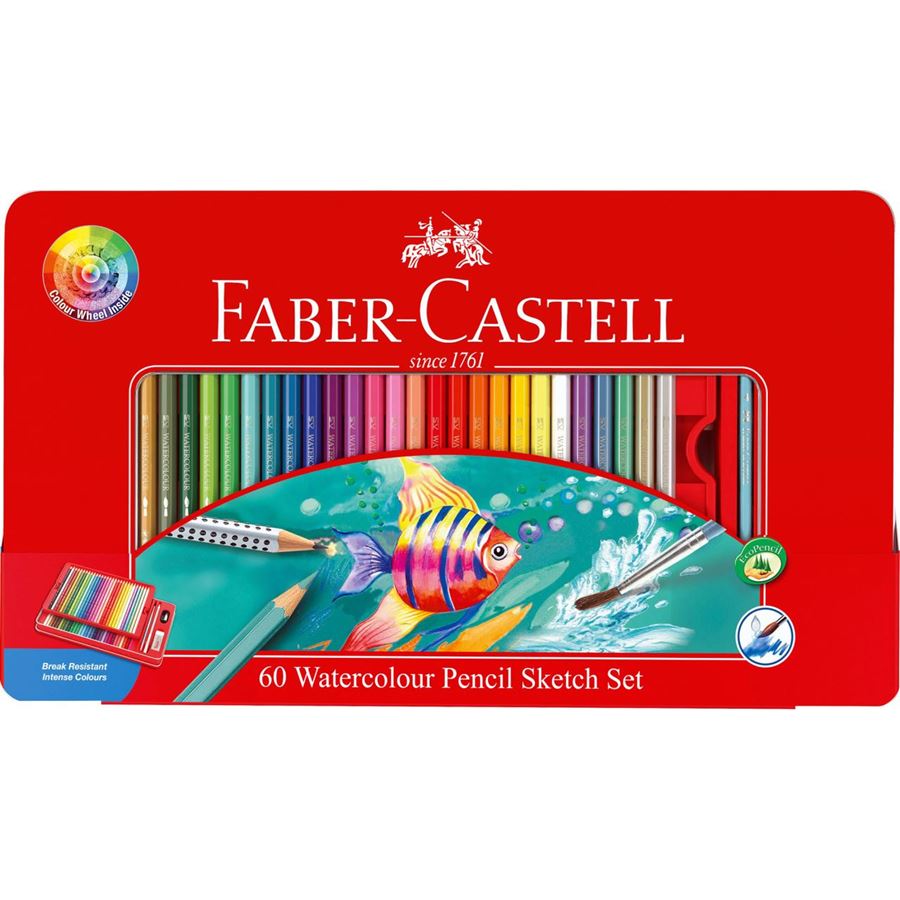 Faber-Castell - Watercolour pencil tin of 60