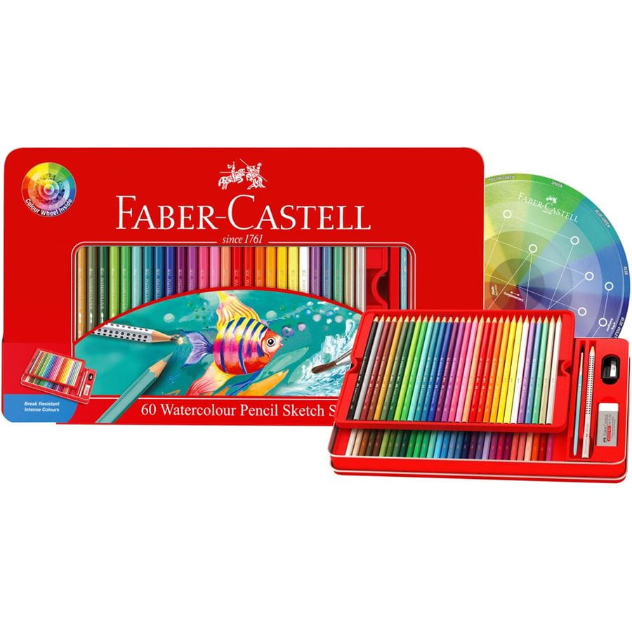 Faber-Castell - Watercolour pencil tin of 60
