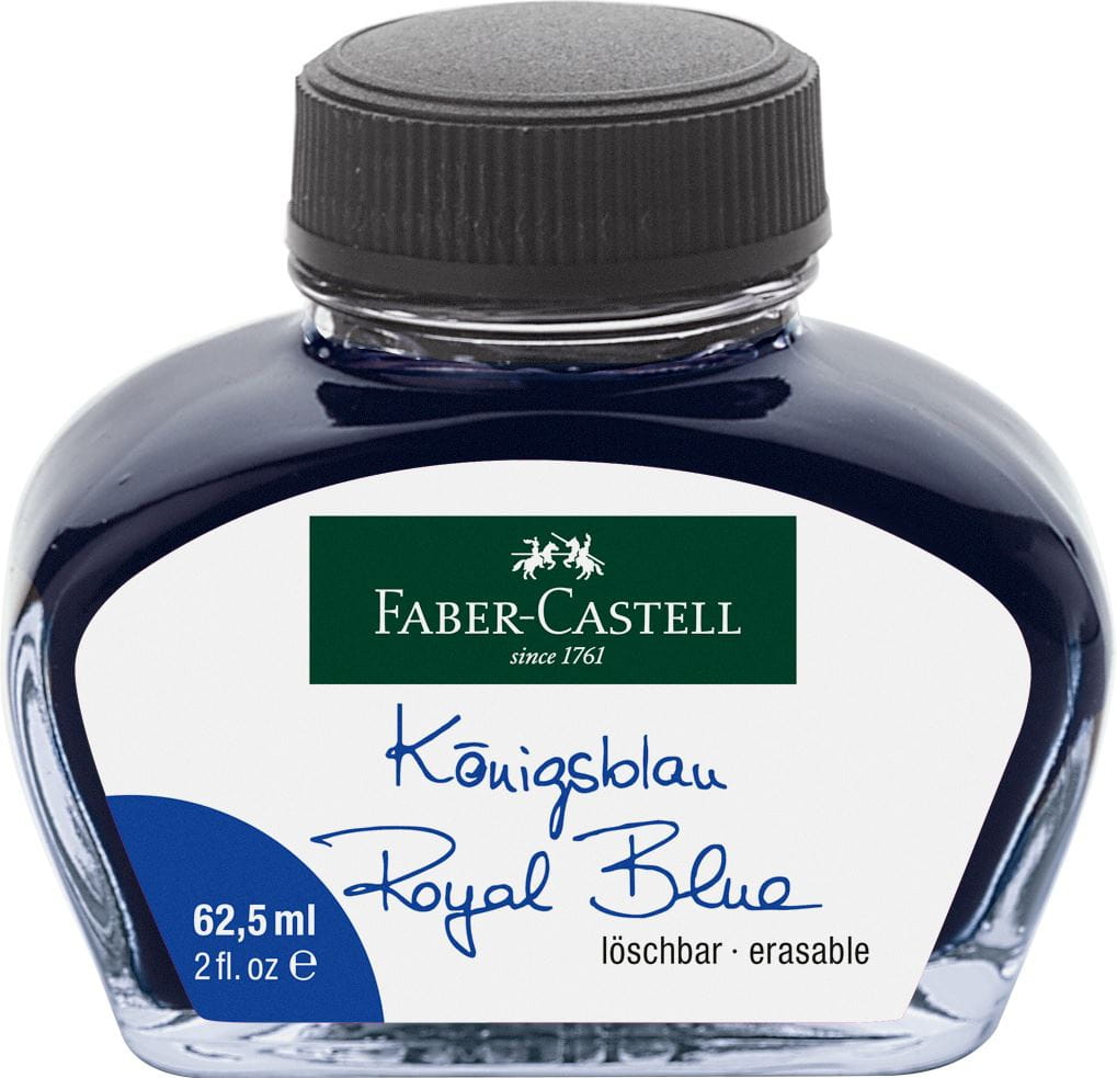 Faber-Castell - Ink bottle, 62.5 ml, ink blue erasable
