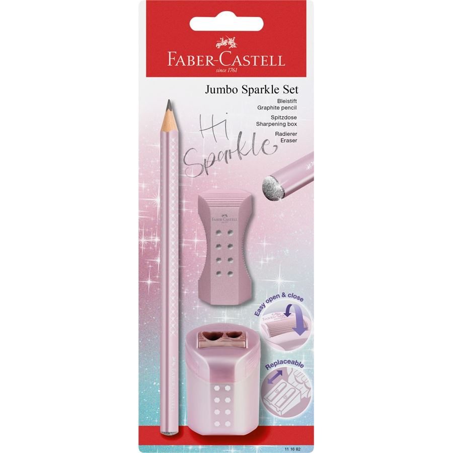 Faber-Castell - Jumbo Sparkle graphite pencil set, Cosmic, 3 pieces