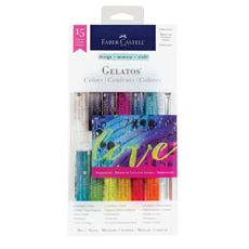 Faber-Castell - Gelatos watersoluble crayons, iridescent tones, 15 pieces