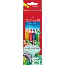 Faber-Castell - Jumbo grip colour pencil, cardboard wallet of 6