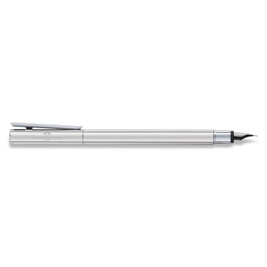 Faber-Castell - Neo Slim Stainless Steel fountain pen, F, silver shiny