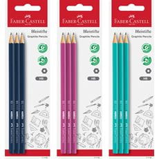 Faber-Castell - 3 coloured graphite pencil HB, blistercard