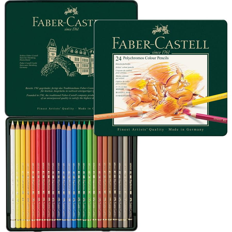 Polychromos colour pencil, tin of 24