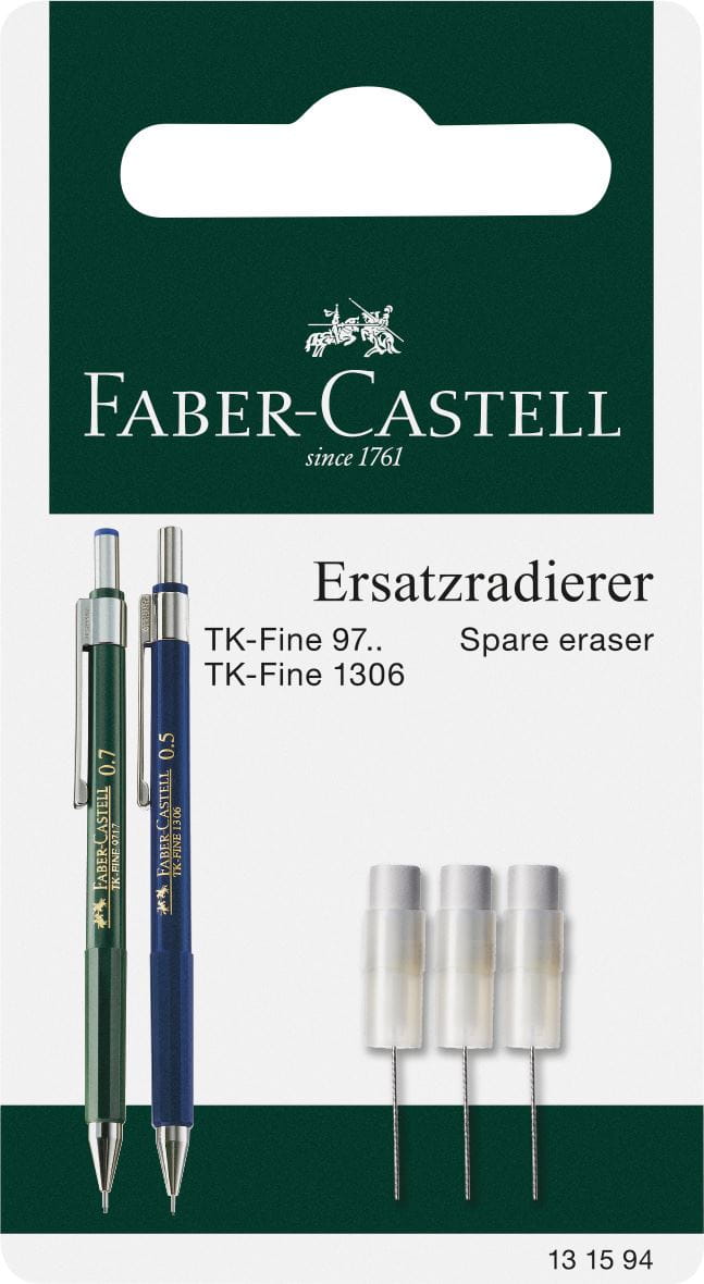 Faber-Castell - TK-Fine spare erasers for mechanical pencil, set of 3
