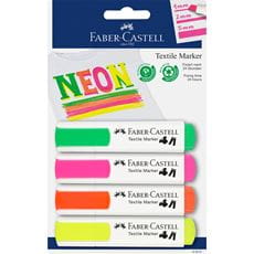 Faber-Castell - Textile marker neon yellow/neon pink/neon orange/neon green